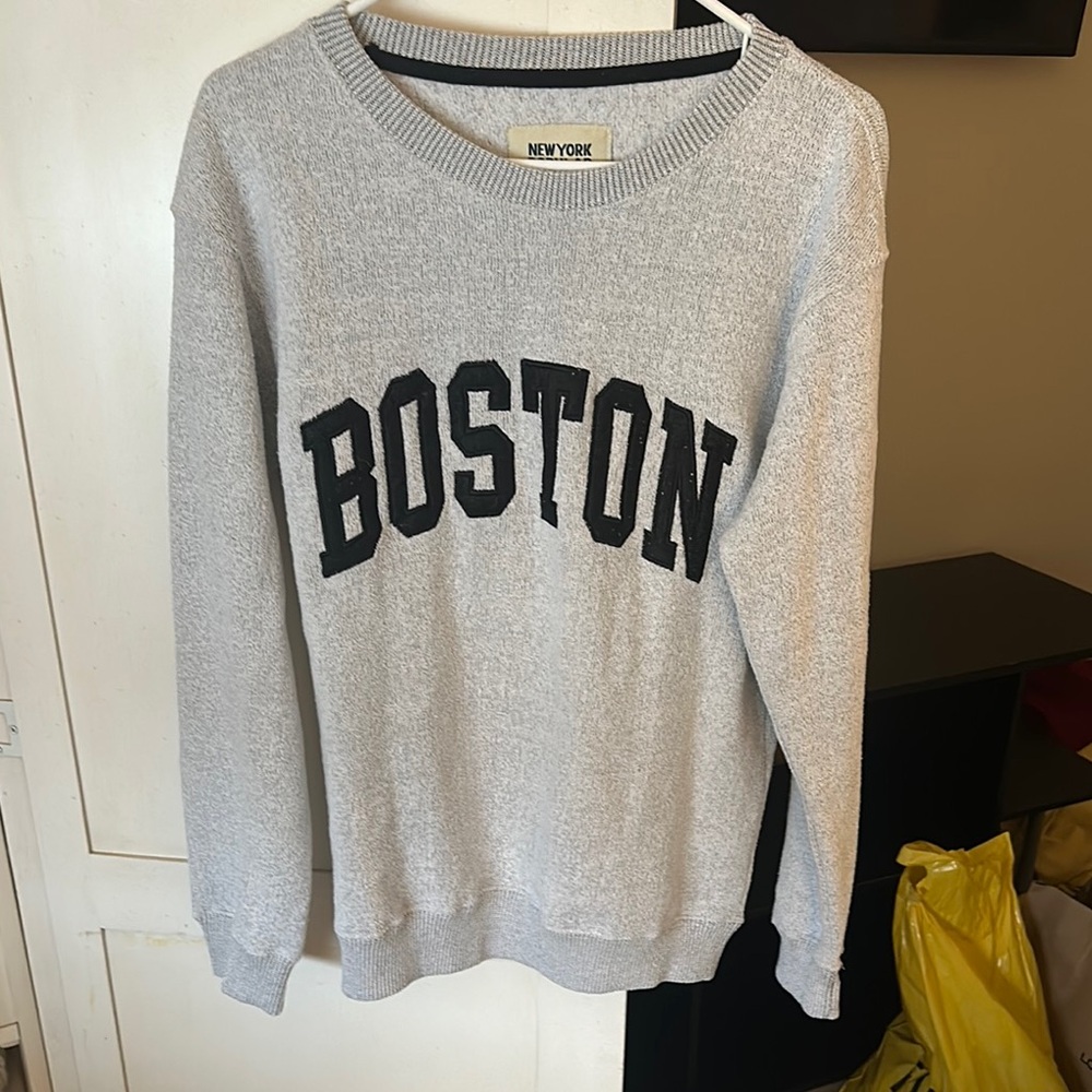 New York Popular Gray Boston Sweatshirt